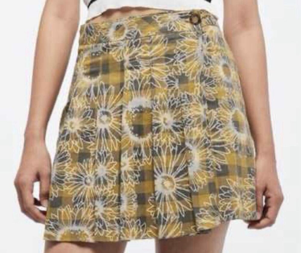 Urban Outfitters Skirt Size S Sunflower Check Wrap Mini 90s Y2K Goth Rock